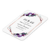 Bloemen Paarse Botanische Bruiloft Save the Date Magneet (Linkerzijde)