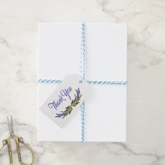 Bloemen Paarse dank u lavendel bloem Cadeaulabel (Met Touw)