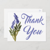 Bloemen Paarse Dank u Lavendel Flower Note Kaart (Voorkant / Achterkant)