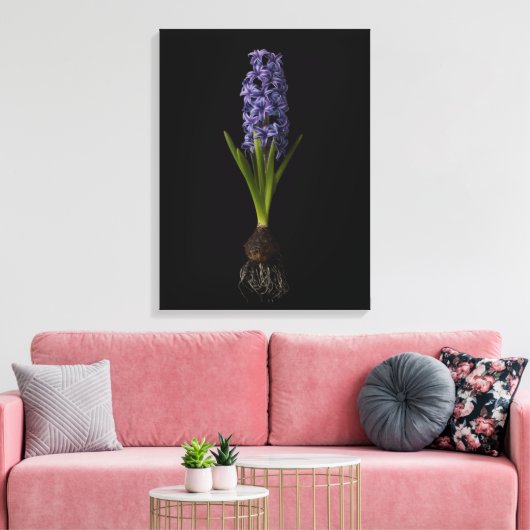 Bloemen | Paarse Hyacinth Bulb Canvas Afdruk (Insitu (Woonkamer))
