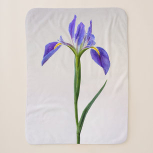 Bloemen Paarse Iris-ventilator Sherpa Deken