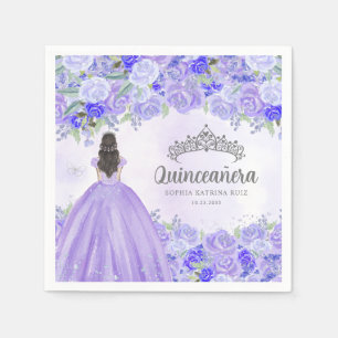 Bloemen Paarse jurk prinses Tiara Quinceanera Servet