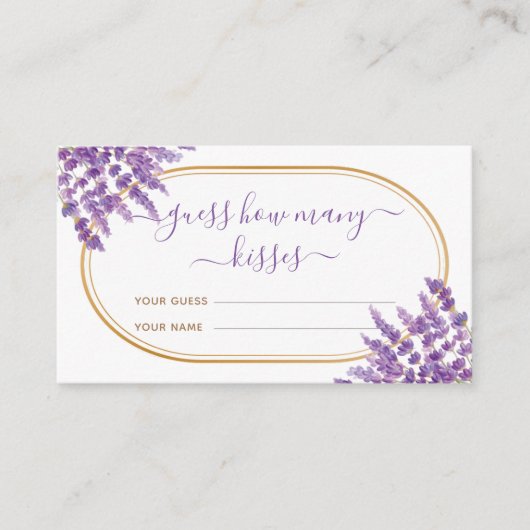 Bloemen Paarse lavendel hoeveel kisses bruids spel Informatiekaartje (Voorkant)