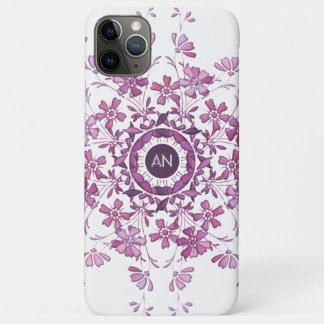 Bloemen paarse mandala iPhone 11 pro max hoesje