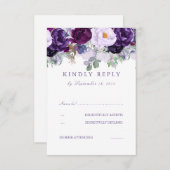 Bloemen Paarse RSVP (Voorkant / Achterkant)