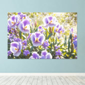 *~* Bloemen Paarse TV2 Stretched Canvas Print (Insitu (Houten vloer))