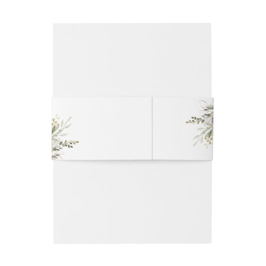 Bloemen Paarse wit groen goud elegante bruiloft Uitnodigingen Wikkel (Achterkant Voorbeeld)