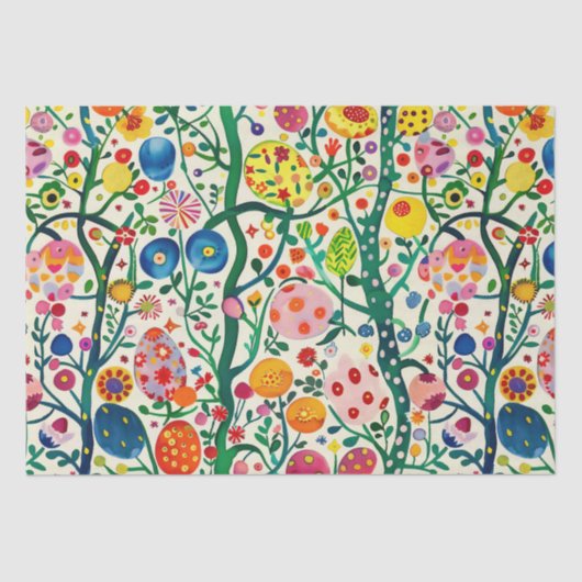 Bloemen Paasei Plant Tissuepapier (Voorkant)