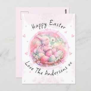 Bloemen Paashaas Easter Eggs Harten Briefkaart