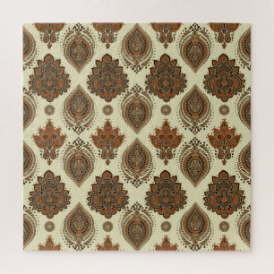 Bloemen paisley, Aziatische textiel patroon. Legpuzzel