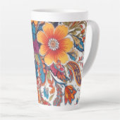 Bloemen Paisley Patroon Latte Mok (Rechterhoek)