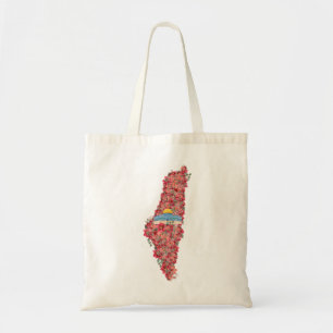 Bloemen Palestina kaart Koepel van Rock al quads G Tote Bag