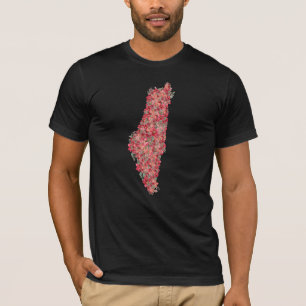Bloemen Palestina kaart kunst-vrijheid voor Palest T-shirt