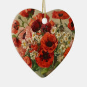  bloemen, papaver keramisch ornament (Rechts)