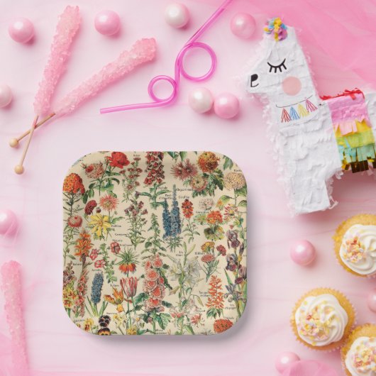  bloemen papieren bordje (Feest)