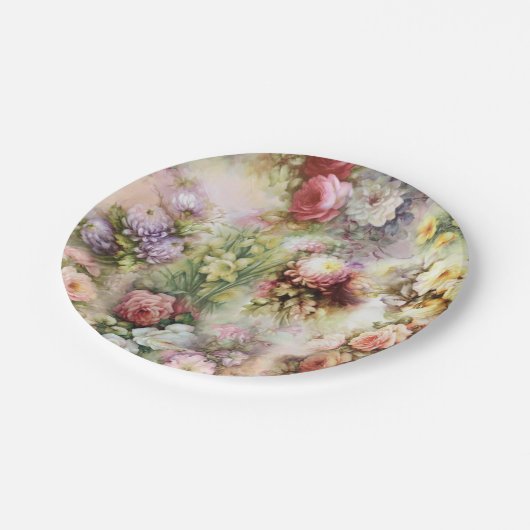  bloemen papieren bordje (Gekanteld)