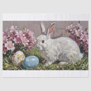 Bloemen Pasen Bow Bunny Konijn en eieren Tissuepapier