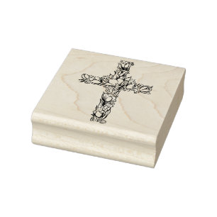 Bloemen Pasen Cross Rubber Stamp Rubberstempel