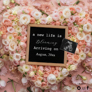 Bloemen Pastel Baby Aankondiging zwangerschap beke
