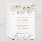 Bloemen pastel bruiloft uitnodiging klassiek (Voorkant)