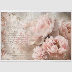 Bloemen pastel roze pioenen Decoupage Tissuepapier