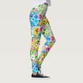 Bloemen Patchwork Art Waterverf Flowers Leggings (Rechts)