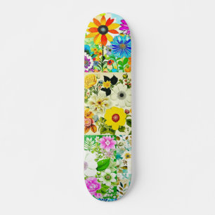 Bloemen Patchwork Art Waterverf Flowers Skateboard