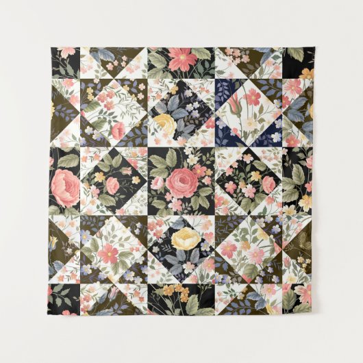 Bloemen Patchwork: Mix Wandkleed (Voorkant)