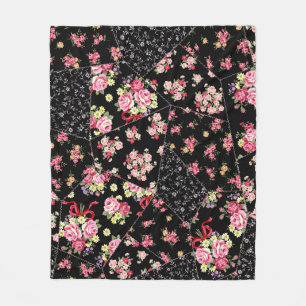 Bloemen Patchwork: naadloos ontwerp. Fleece Deken
