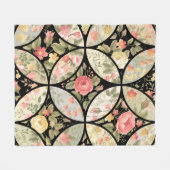 Bloemen Patchwork Naadloos Patroon Fleece Deken (Voorkant (Horizontaal))