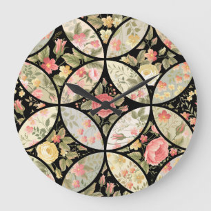 Bloemen Patchwork Naadloos Patroon Grote Klok