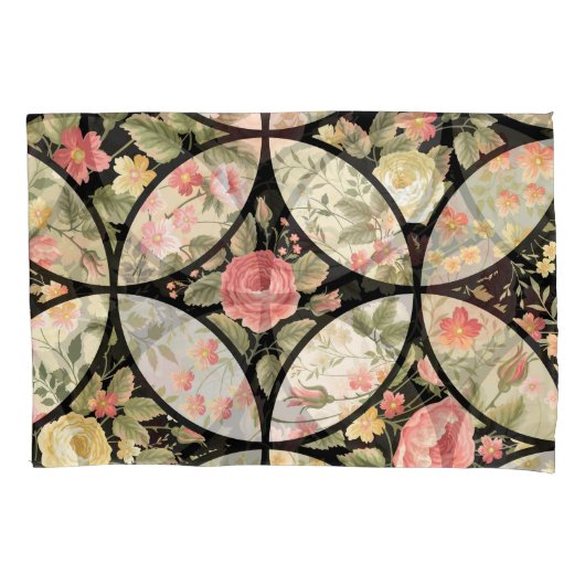 Bloemen Patchwork Naadloos Patroon Kussensloop (Voorkant)