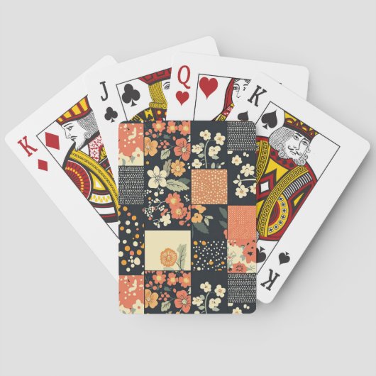 Bloemen Patchwork Patchwork Patroon (11) Pokerkaarten (Achterkant)