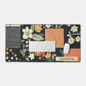 Bloemen Patchwork Patchwork Patroon (2) Bureaumat (Keyboard & Muis)