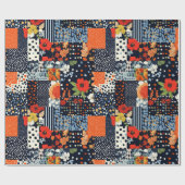 Bloemen Patchwork Patchwork Patroon (3) Cadeaupapier (Vlak)