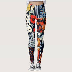 Bloemen Patchwork Patchwork Patroon (3) Leggings