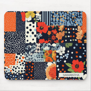 Bloemen Patchwork Patchwork Patroon (3) Muismat