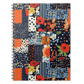 Bloemen Patchwork Patchwork Patroon (3) Notitieboek (Voorkant)