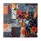 Bloemen Patchwork Patchwork Patroon (3) Tegeltje (Voorkant)
