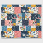 Bloemen Patchwork Patchwork Patroon (4) Cadeaupapier (Vlak)