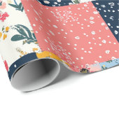Bloemen Patchwork Patchwork Patroon (4) Cadeaupapier (Rol Hoek)