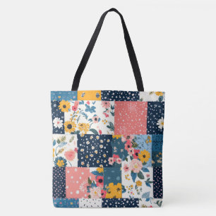 Bloemen Patchwork Patchwork Patroon (4) Draagtas