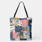 Bloemen Patchwork Patchwork Patroon (4) Draagtas (Achterkant)