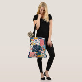 Bloemen Patchwork Patchwork Patroon (4) Draagtas (Op model)