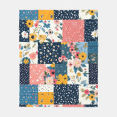Bloemen Patchwork Patchwork Patroon (4) Fleece Deken (Voorkant)