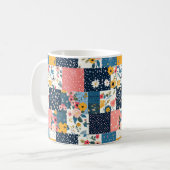 Bloemen Patchwork Patchwork Patroon (4) Koffiemok (Voorkant links)