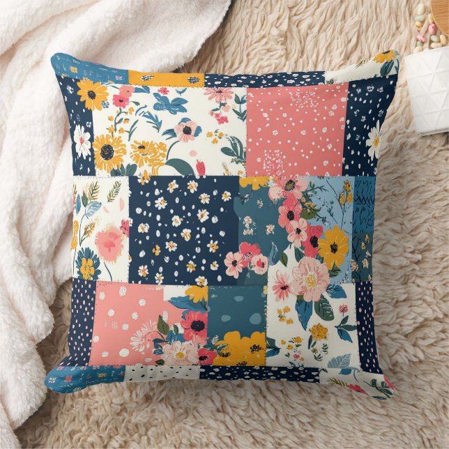  Bloemen Patchwork Patchwork Patroon (4) Kussen (Deken)