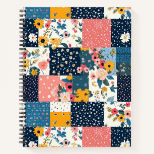  Bloemen Patchwork Patchwork Patroon (4) Notitieboek