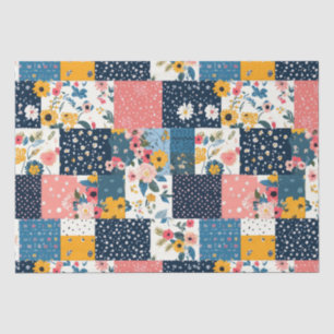 Bloemen Patchwork Patchwork Patroon (4) Tissuepapier