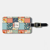 Bloemen Patchwork Patchwork Patroon (6) Bagagelabel (Voorkant horizontaal)